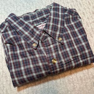 Wrangler Rugged Men's XL Plaid Long Sleeve Button-Up Shirt Multicolor Casual